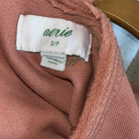 Aerie Twist Open Back Relaxed Fit Semi Cropped Sweatshirt,‎ SZ S Burnt Orange - Picture 8 of 11